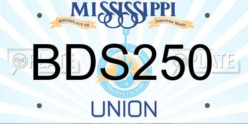 BDS250 Mississippi License Plate