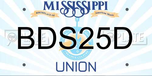 BDS25D Mississippi License Plate