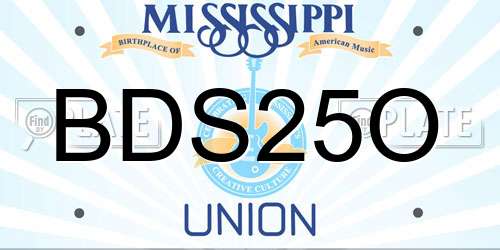 BDS25O Mississippi License Plate