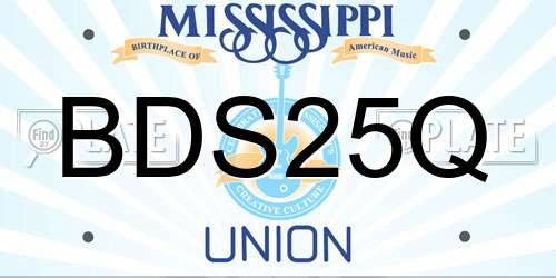 BDS25Q Mississippi License Plate