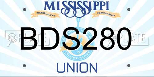 BDS280 Mississippi License Plate