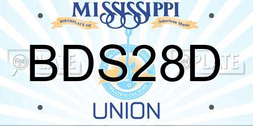 BDS28D Mississippi License Plate