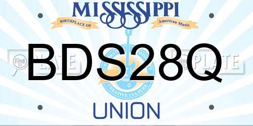 BDS28Q Mississippi License Plate