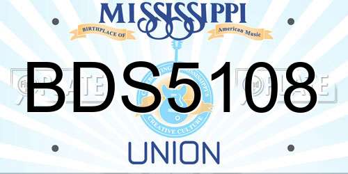 BDS5108 Mississippi License Plate