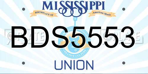 BDS5553 Mississippi License Plate