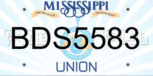 BDS5583 Mississippi License Plate
