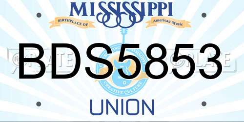 BDS5853 Mississippi License Plate
