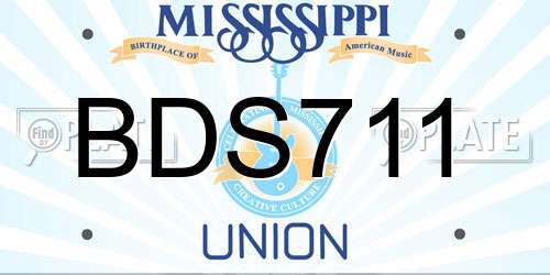 BDS711 Mississippi License Plate