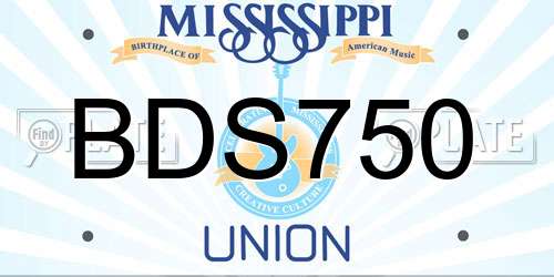 BDS750 Mississippi License Plate