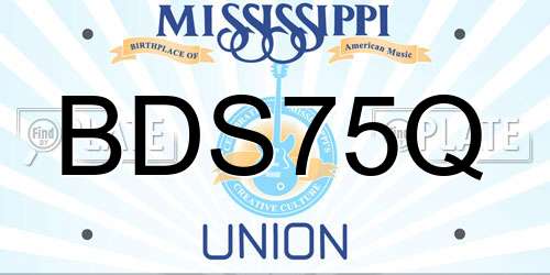BDS75Q Mississippi License Plate