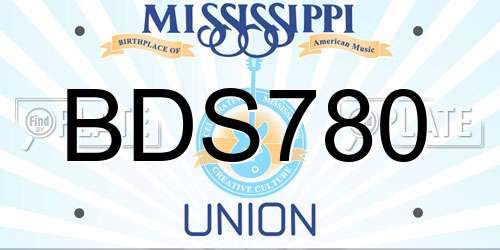 BDS780 Mississippi License Plate