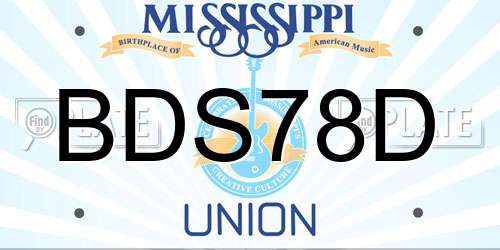 BDS78D Mississippi License Plate