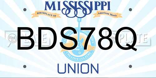 BDS78Q Mississippi License Plate