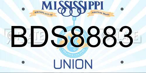 BDS8883 Mississippi License Plate