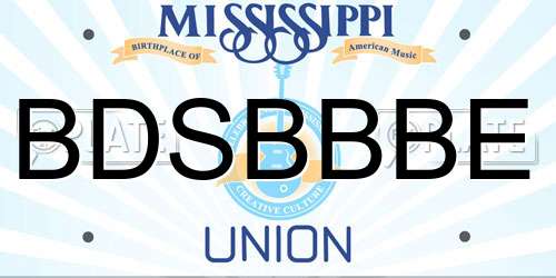 BDSBBBE Mississippi License Plate