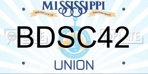 BDSC42 Mississippi License Plate