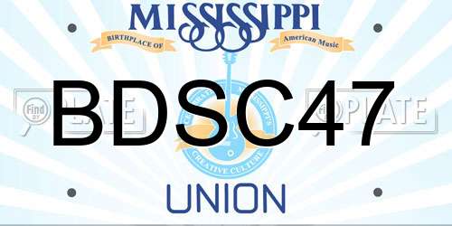 BDSC47 Mississippi License Plate