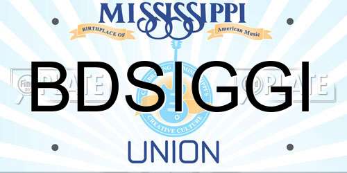 BDSIGGI Mississippi License Plate
