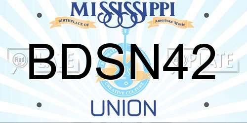 BDSN42 Mississippi License Plate