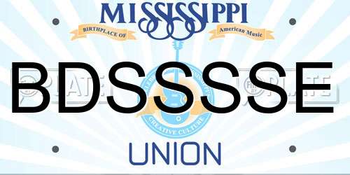 BDSSSSE Mississippi License Plate