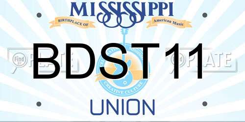 BDST11 Mississippi License Plate