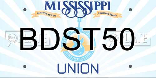 BDST50 Mississippi License Plate