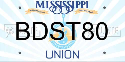 BDST80 Mississippi License Plate