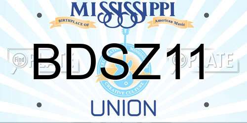 BDSZ11 Mississippi License Plate