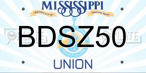BDSZ50 Mississippi License Plate