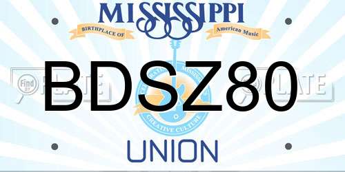 BDSZ80 Mississippi License Plate