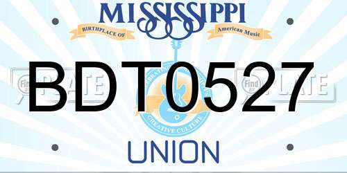 BDT0527 Mississippi License Plate