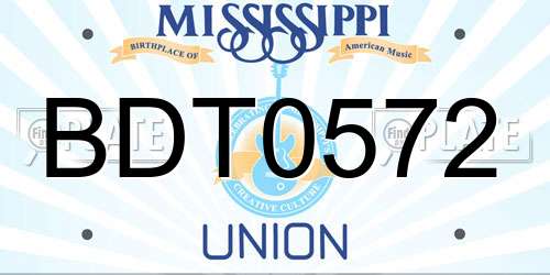 BDT0572 Mississippi License Plate