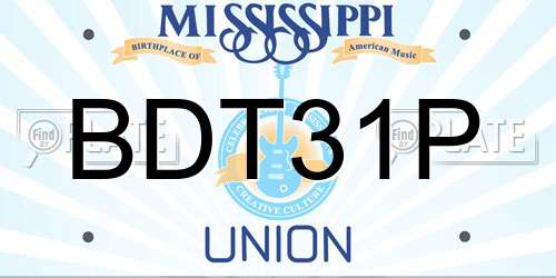 BDT31P Mississippi License Plate
