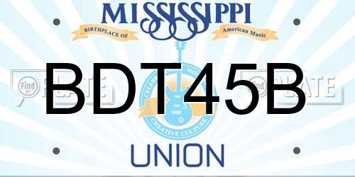 BDT45B Mississippi License Plate