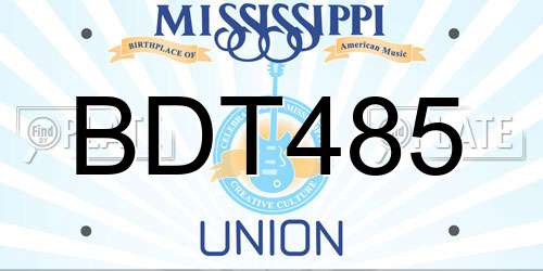 BDT485 Mississippi License Plate