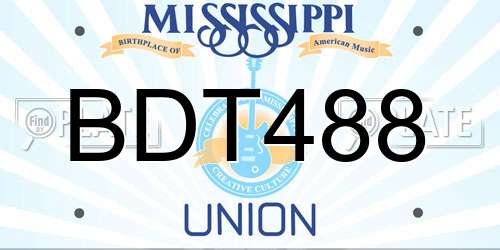 BDT488 Mississippi License Plate