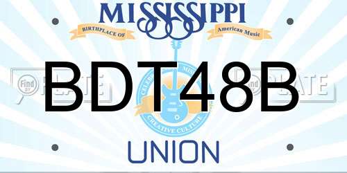 BDT48B Mississippi License Plate