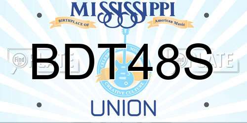 BDT48S Mississippi License Plate