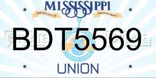 BDT5569 Mississippi License Plate