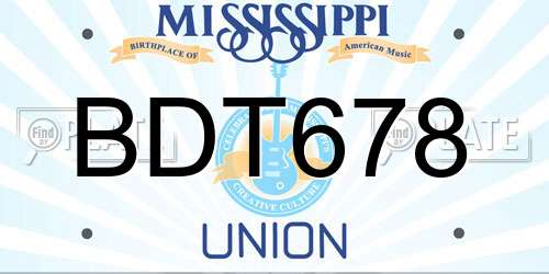 BDT678 Mississippi License Plate