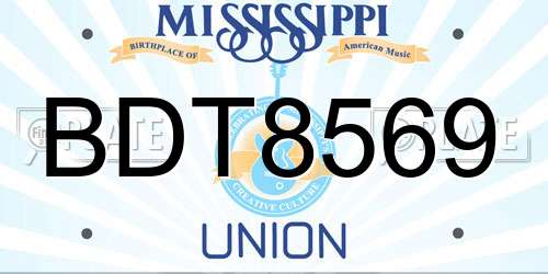 BDT8569 Mississippi License Plate