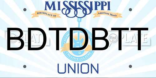 BDTDBTT Mississippi License Plate
