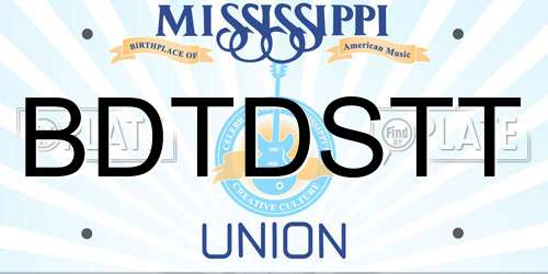 BDTDSTT Mississippi License Plate
