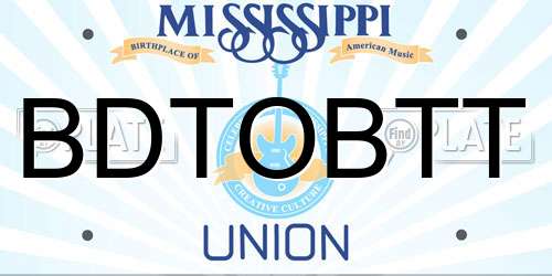 BDTOBTT Mississippi License Plate