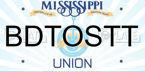 BDTOSTT Mississippi License Plate