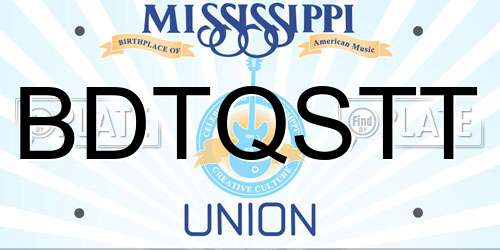 BDTQSTT Mississippi License Plate