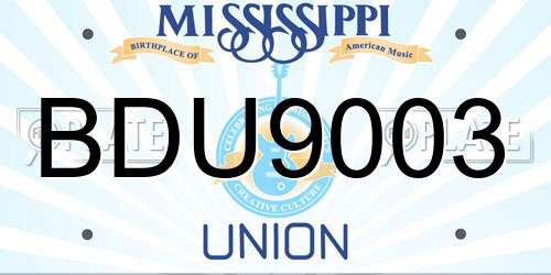 BDU9003 Mississippi License Plate
