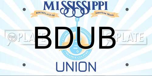 BDUB Mississippi License Plate