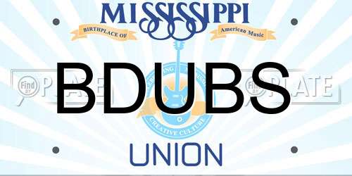 BDUBS Mississippi License Plate