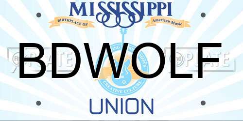 BDWOLF Mississippi License Plate